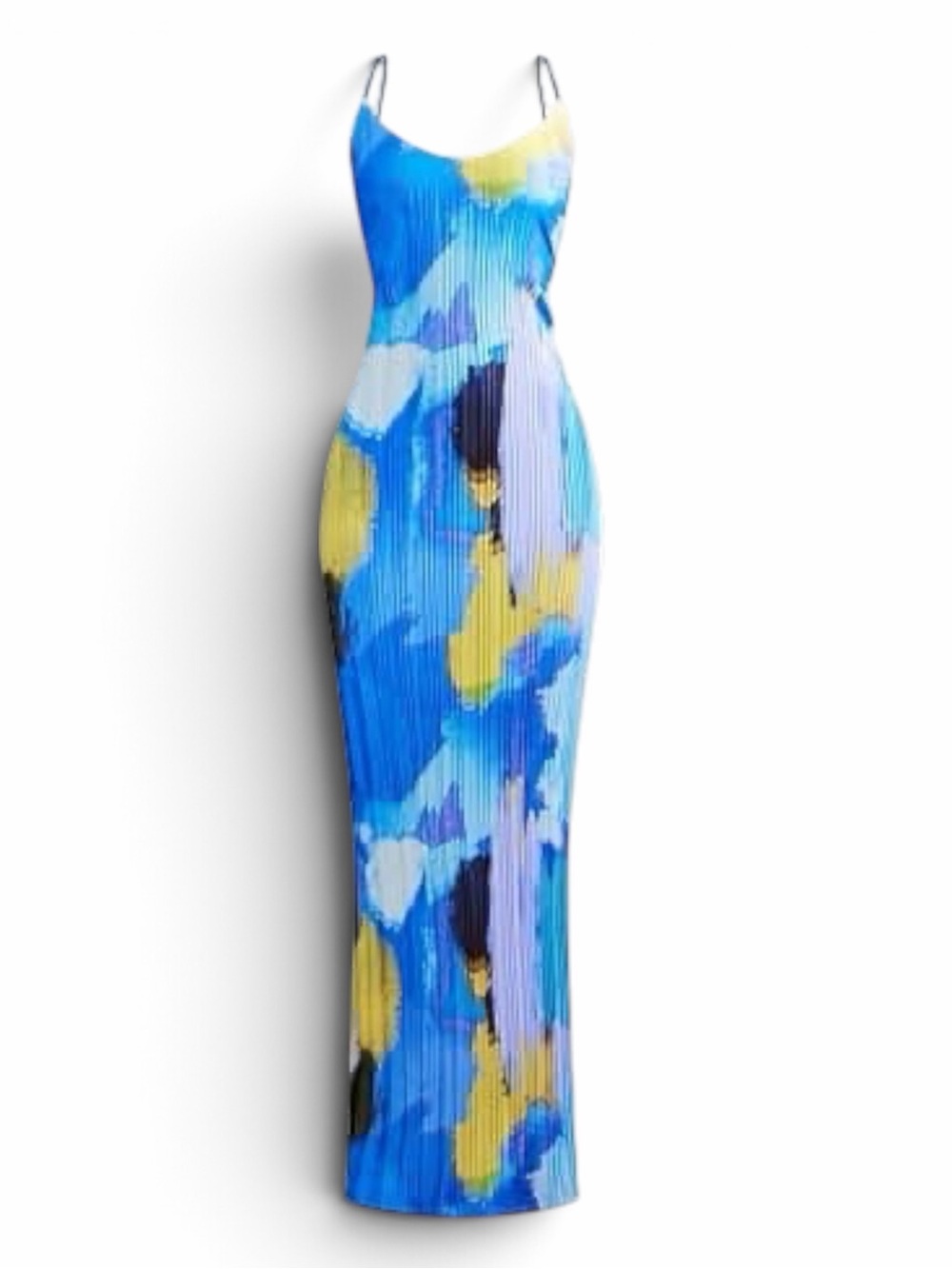 Cowl Neck Dress Sexy Spaghetti Strap Shoulder Pleated Maxi Dress